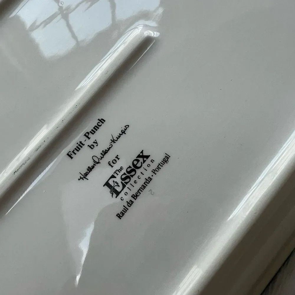 NEW Essex Collection Ceramic Rectangular Serving Tray Fruit Punch Lemon Design - Picture 4 of 8